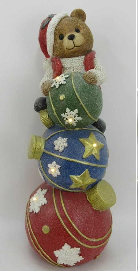 SANTA LILA Figura Miś LED 24,5x24,5x65cm