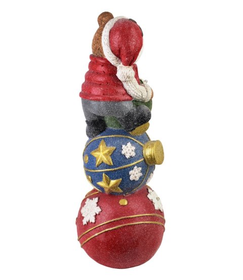 SANTA LILA Figura Miś LED 24,5x24,5x65cm