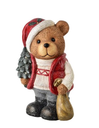 SANTA LILA Figura Miś LED 25x19x39cm