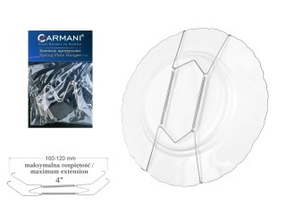 Zawiesie sprężynkowe srebrne - uchwyt pod talerze 10cm