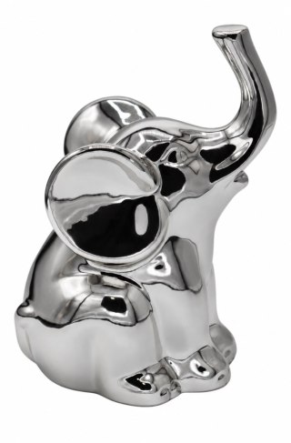 FIGURKA CERAMICZNA SŁOŃ SREBRNY MAŁY