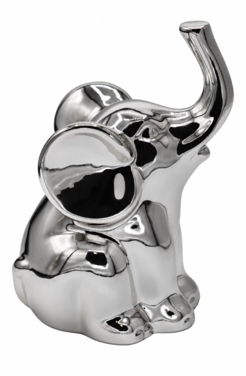 FIGURKA CERAMICZNA SŁOŃ SREBRNY MAŁY