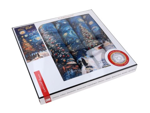 Kpl. 4 podkładek na stół - inspirowane malarstwem van Gogha, Świąteczna noc pod gwiazdami (CARMANI)