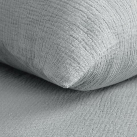 KOMPLET POŚCIELI MUSLIN 220 X 200 CM SREBRNY