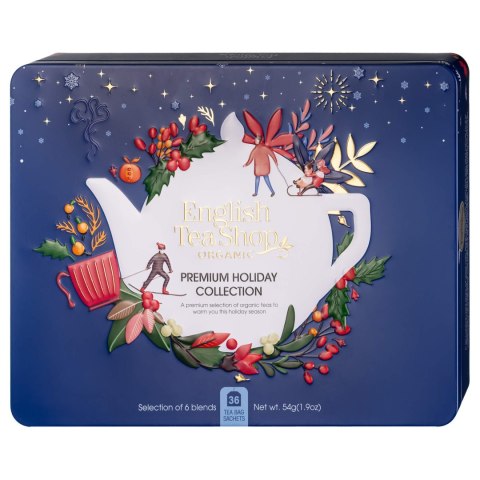 Metalowa puszka premium holiday collection blue -36 saszetki