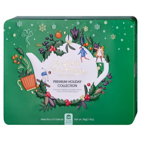 Metalowa puszka premium holiday collection green - 36 saszetek