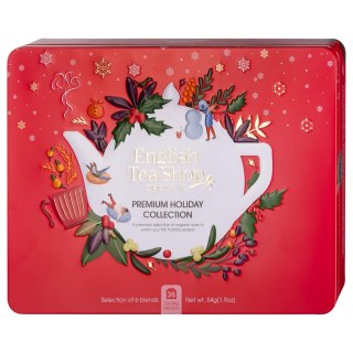 Metalowa puszka premium holiday collection red - 36 saszetek
