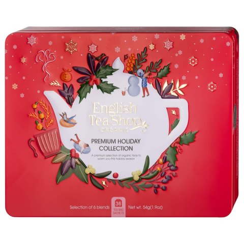 Metalowa puszka premium holiday collection red - 36 saszetek