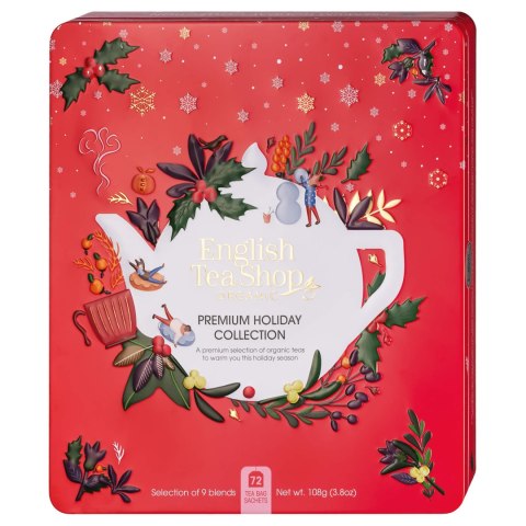 Metalowa puszka premium holiday collection red - 72 saszetek