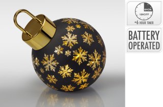 BOMBKA ŚWIĄTECZNA LED 20 CM CZARNA