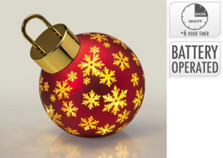 BOMBKA ŚWIĄTECZNA LED 20 CM CZERWONA