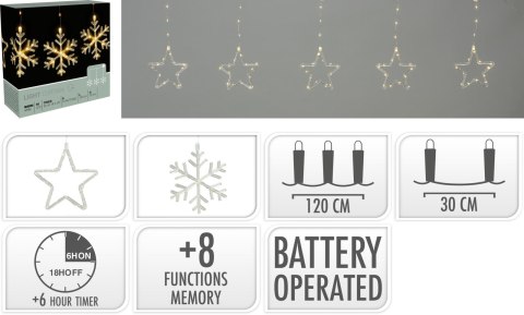 KURTYNA LED CIEPŁA BIEL 120 × 33 CM