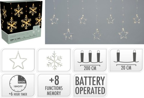KURTYNA LED CIEPŁA BIEL 200 × 60 CM