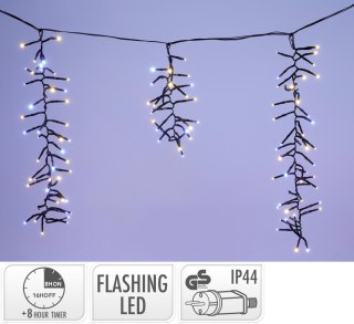 LAMPKI LED KURTYNA SOPLÓW CIEPŁA BIEL