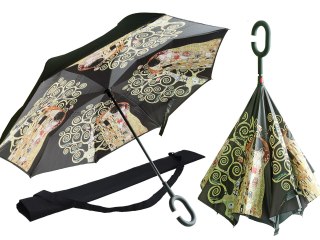 Parasol odwrotnie otwierany - G. Klimt, Pocałunek + Drzewo (CARMANI)