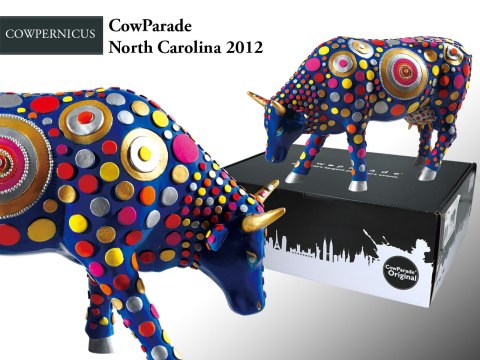 CowParade North Carolina 2012, Cowpernicus, autor: Elizabeth Janeway Hallyburton.