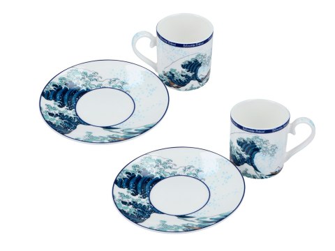 Kpl. 2 filiżanek espresso - Hokusai Katsushika, Wielka fala w Kanagawie (CARMANI)