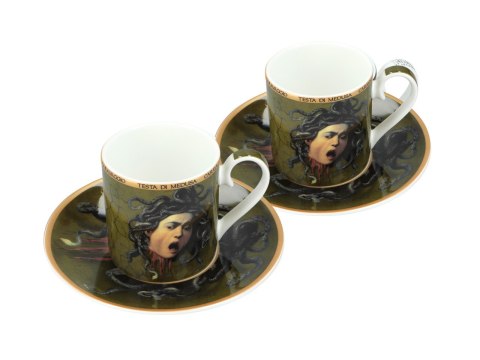 Kpl. 2 filiżanek espresso - M. M de Caravaggio, Głowa Meduzy (CARMANI)